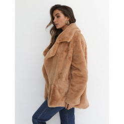 Boho Chic Clothing Turn Down Collar Soft Fur Coat