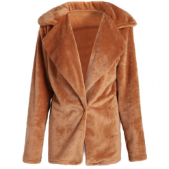 Boho Chic Clothing Turn Down Collar Soft Fur Coat