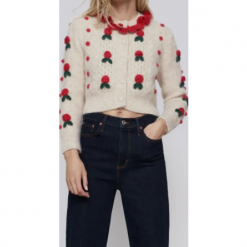 Boho Chic Clothing Floral Appliques Knitting Sweater