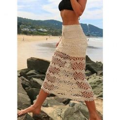 Boho Chic Clothing Skirts Lace Crochet Midi Skirt
