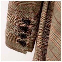 HARLEYFASHION Official Store Plaid Asymmetrical Blazer