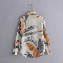 Amy Mujeres Store Leaves Slim Blouse Tops 3 Amy Mujeres Store Leaves Slim Blouse Tops
