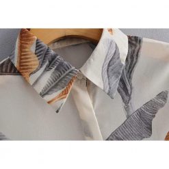 Amy Mujeres Store Leaves Slim Blouse Tops 7 Amy Mujeres Store Leaves Slim Blouse Tops