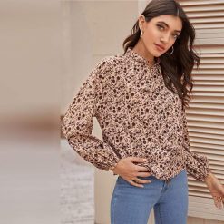 SheIn Official Store Mock Neck Shirt Tops