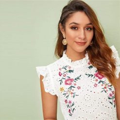 BohoChic Clothing & Accessories Tops Ruffle Trim Top