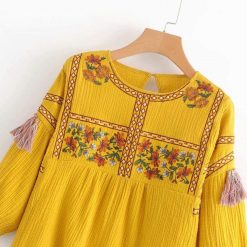 Amy Mujeres Store Tops Smock Tassel Top