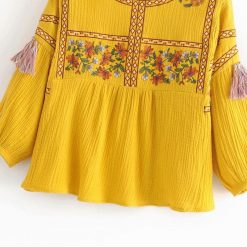 Amy Mujeres Store Tops Smock Tassel Top