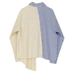 EAM Official Store Striped Lapel Shirt