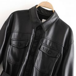 Boho Chic Clothing Belted Women's Leather Jacket Coats & Jackets 4 Boho Chic Clothing Belted Women's Leather Jacket Coats & Jackets