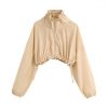 Boho Chic Clothing Coats & Jackets Drawstrings Fashionable Cropped Female Jacket
