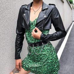 Boho Chic Clothing Coats & Jackets LEATHER BIKER CROPPED JACKET