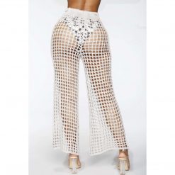 Boho Chic Clothing Summer See Through Wide Trousers Pants