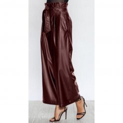 Boho Chic Clothing LEATHER WIDE LEG PANTS