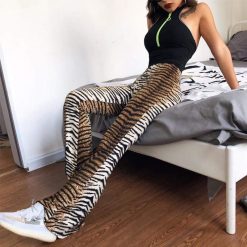 Boho Chic Clothing LEOPARD FLARE WINTER PANTS