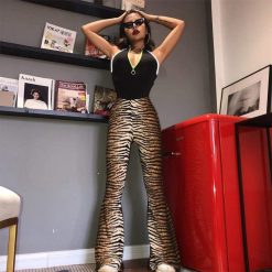 Boho Chic Clothing LEOPARD FLARE WINTER PANTS