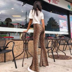 Boho Chic Clothing LEOPARD FLARE WINTER PANTS