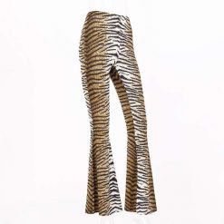 Boho Chic Clothing LEOPARD FLARE WINTER PANTS