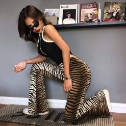 Boho Chic Clothing LEOPARD FLARE WINTER PANTS