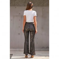Boho Chic Clothing High Waist Sequins Trouser Pants
