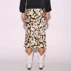 Boho Chic Clothing Skirts Floral Silk Pencil Skirt