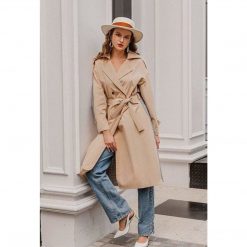 Simplee Apparel Tarina Contrast Trench Coat Coats & Jackets