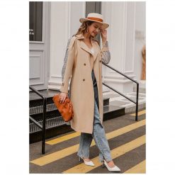 Simplee Apparel Tarina Contrast Trench Coat Coats & Jackets