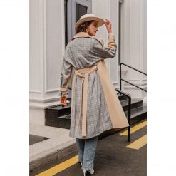 Simplee Apparel Tarina Contrast Trench Coat Coats & Jackets