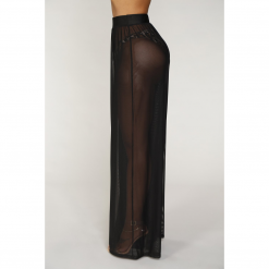 Boho Chic Clothing Pants SEE THROUGH WIDE LEG HIGH WAIST TROUSERS