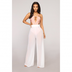 Boho Chic Clothing Pants SEE THROUGH WIDE LEG HIGH WAIST TROUSERS