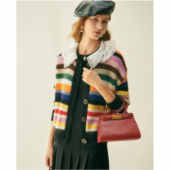 Boho Chic Clothing Sweaters PETER PAN COLLAR STRIPED CARDIGAN 7 Boho Chic Clothing Sweaters PETER PAN COLLAR STRIPED CARDIGAN