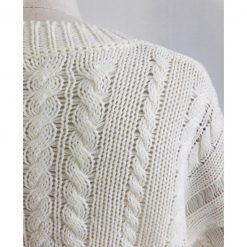 Boho Chic Clothing WHITE LOOSE KNITTED OVERSIZE SWEATER