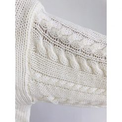 Boho Chic Clothing WHITE LOOSE KNITTED OVERSIZE SWEATER