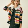 Boho Chic Clothing Sweaters PETER PAN COLLAR STRIPED CARDIGAN