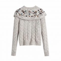 Boho Chic Clothing EMBROIDERY SHAWL SWEATER