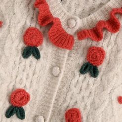 Boho Chic Clothing Floral Appliques Knitting Sweater