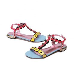 Boho Chic Clothing FLAT CRYSTAL SANDALS