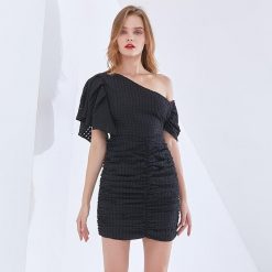 Boho Chic Clothing ASYMMETRICAL COLLAR MINI DRESS Party