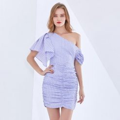 Boho Chic Clothing ASYMMETRICAL COLLAR MINI DRESS Party