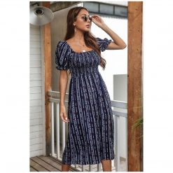 Boho Chic Clothing SHORT SLEEVE PRINTED MIDI DRESS Casual 9 Boho Chic Clothing SHORT SLEEVE PRINTED MIDI DRESS Casual