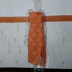 Boho Chic Clothing FLORAL HIGH SPLIT MIDI DRESS Casual