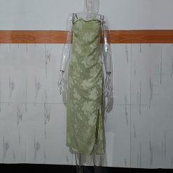 Boho Chic Clothing FLORAL HIGH SPLIT MIDI DRESS Casual