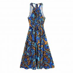 Boho Chic Clothing GEOMETRIC SLEEVELESS MIDI DRESS Casual