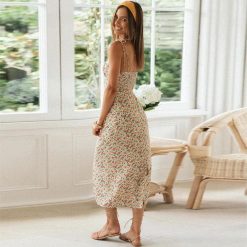 Boho Chic Clothing FLORAL SLEEVELESS BOHO MIDI DRESS Casual