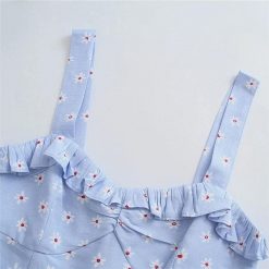 Boho Chic Clothing BLUE FLORAL SLIT MIDI DRESS Casual 5 Boho Chic Clothing BLUE FLORAL SLIT MIDI DRESS Casual
