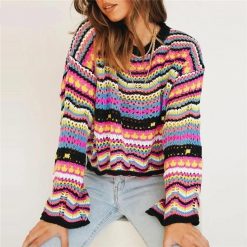 Boho Chic Clothing CASUAL BEACH O-NECK KNITTED SWEATER 6 Boho Chic Clothing CASUAL BEACH O-NECK KNITTED SWEATER