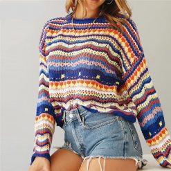 Boho Chic Clothing CASUAL BEACH O-NECK KNITTED SWEATER 10 Boho Chic Clothing CASUAL BEACH O-NECK KNITTED SWEATER