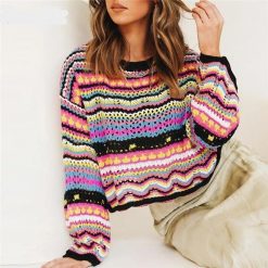 Boho Chic Clothing CASUAL BEACH O-NECK KNITTED SWEATER 5 Boho Chic Clothing CASUAL BEACH O-NECK KNITTED SWEATER