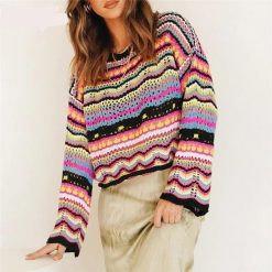 Boho Chic Clothing CASUAL BEACH O-NECK KNITTED SWEATER 4 Boho Chic Clothing CASUAL BEACH O-NECK KNITTED SWEATER