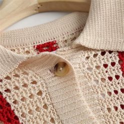 Boho Chic Clothing STRIPED HOLLOW KNITTED CARDIGAN Sweaters 7 Boho Chic Clothing STRIPED HOLLOW KNITTED CARDIGAN Sweaters