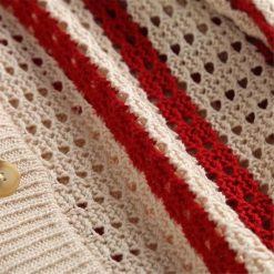 Boho Chic Clothing STRIPED HOLLOW KNITTED CARDIGAN Sweaters 10 Boho Chic Clothing STRIPED HOLLOW KNITTED CARDIGAN Sweaters
